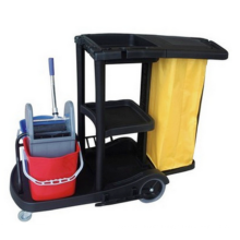 Cleaning multi functional Janitor Cart plastic janitor cart cleaning trolley